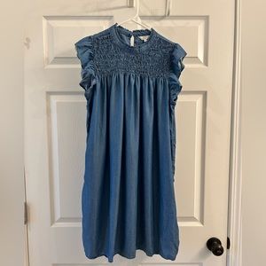 Crown & Ivy flutter sleeve smocked dress